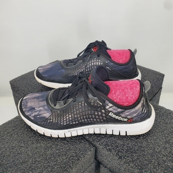 Reebok Women's Z Goddess Running Size 10 Shoes Black White Black Glitch - Picture 9 of 13